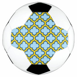 Balón De Fútbol Mosaico azul y amarillo, Entramado, Quatrefoil