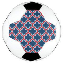 Balón De Fútbol Mosaicos marroquíes azules y rojos, Entramado, Cua