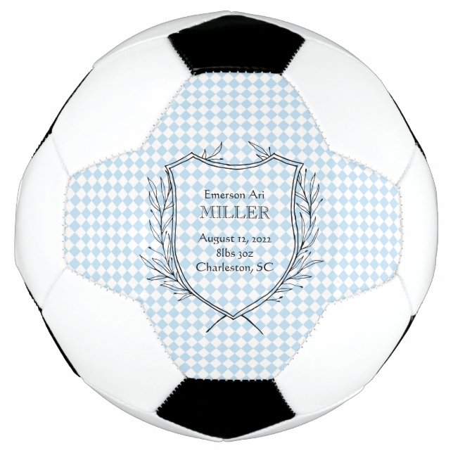 Balón De Fútbol Nacimiento Nacimiento Deporte Azul Sin Tiempo (Anverso)