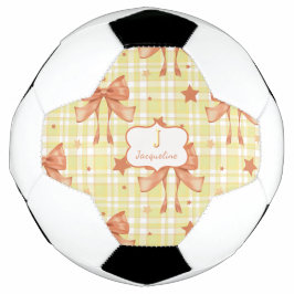 Balón De Fútbol Naranja Amarillo Coquette Feminine Bows