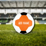 Balón De Fútbol naranja brillante - añadir nombre de bola de fútbo<br><div class="desc">Baloncesto de fútbol con partes en naranja brillante. Para los que aman los colores de moda y la diversión. Fácil de personalizar ahora con su propio nombre /nombre del equipo / nombre del entrenador / logotipo del club etc . Diseño de Alma Wad .</div>