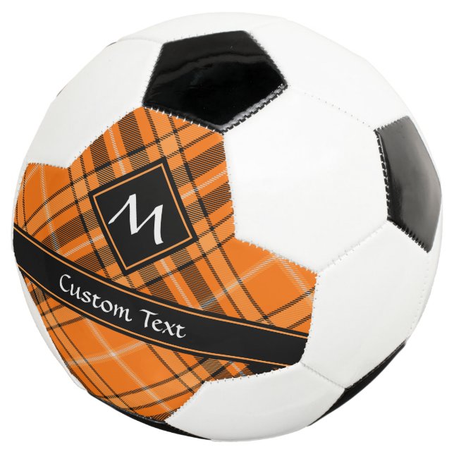 Balón De Fútbol Naranja de Halloween Tartan (Tres cuartos)