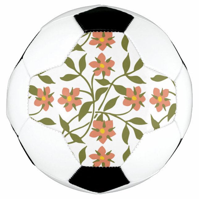 BALÓN DE FÚTBOL NARANJA FLOWERS (Anverso)