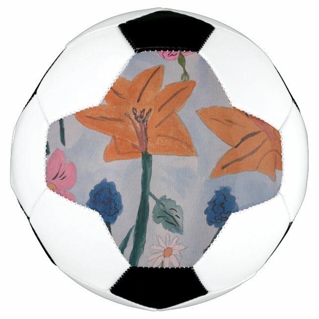 Balón De Fútbol Naranja Lilies (Anverso)