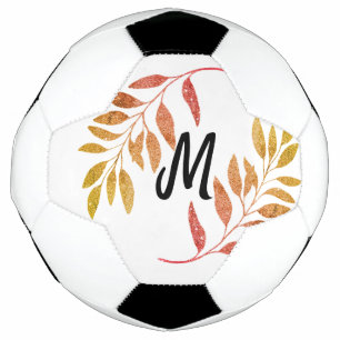 Balón De Fútbol naranja rojo verde brillante purpurina añadir nues