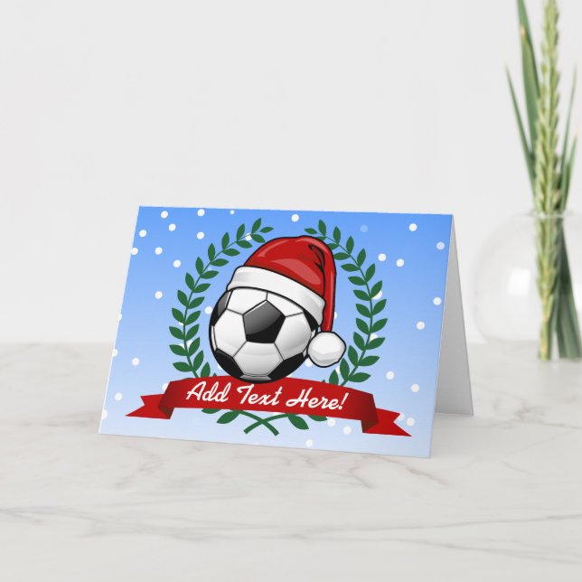 Balón de fútbol navidad de un gorra de Santa que (Anverso)