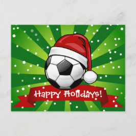 Balón de fútbol navidad de un gorra de Santa que