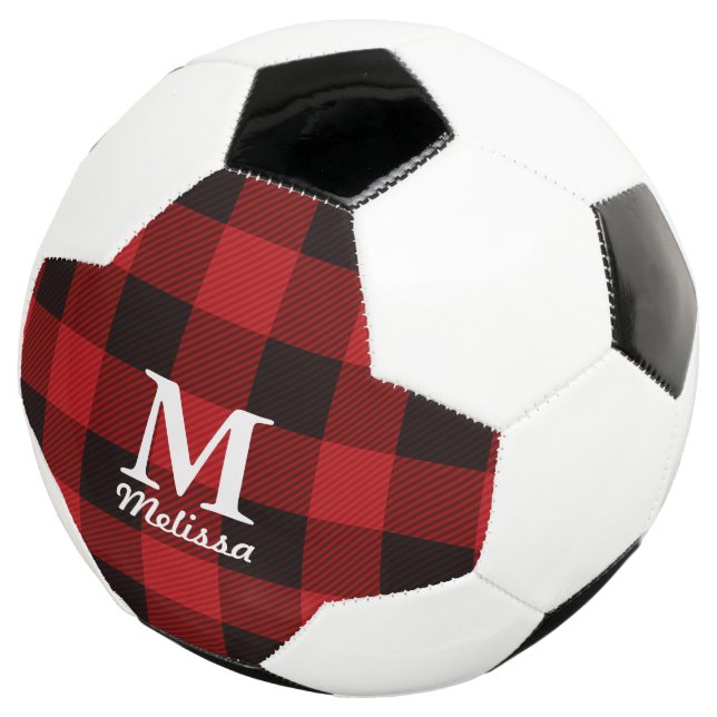 Balón De Fútbol navidades de cabaña Red búfalo lumberjack plaid (Tres cuartos)