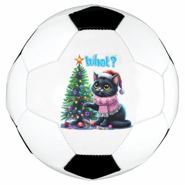 Balón De Fútbol Navidades divertidos gatitos ¿qué pasa con el Pega (Anverso)