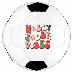 Balón De Fútbol Navidades Retro Holly Jolly Vibes Festividades de 