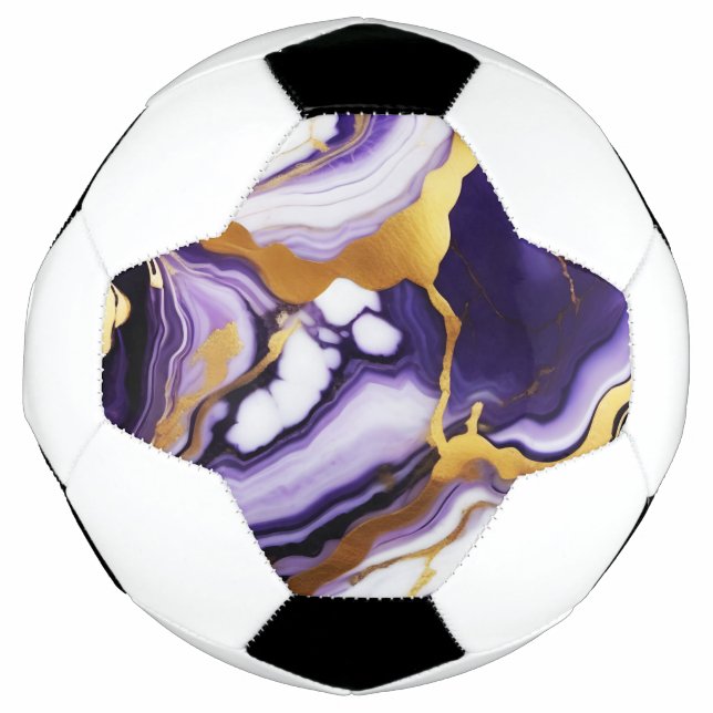 Balón De Fútbol Negrita Moda de oro morado de moda (Anverso)