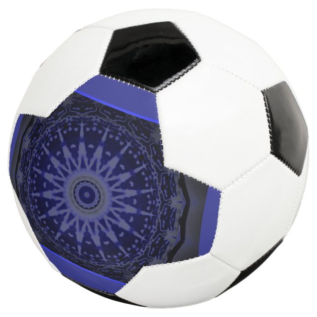 Balón de fútbol negro blanco y púrpura (Tres cuartos)