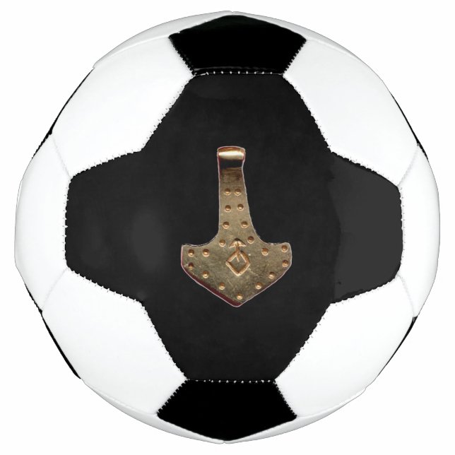Balón de fútbol negro Gold Thor Hammer (Anverso)