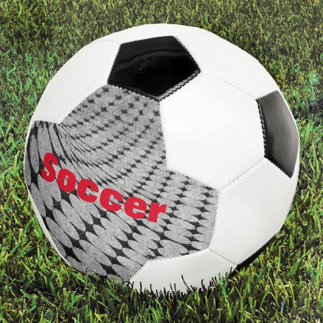 Balón De Fútbol Negro monocromático y gris con nombre (Subido por el creador)