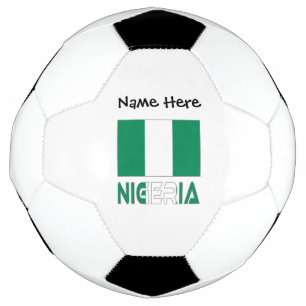 Balón De Fútbol Nigeria y bandera de Nigeria con tu nombre en baló