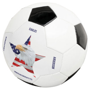Balón De Fútbol Noble águila Calva, La Bandera Estadounidense, Est