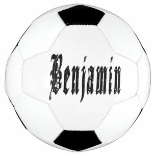 Balón De Fútbol Nombre Benjamin, Soccerball, diseñado en negro