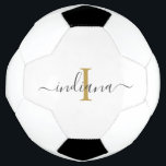 Balón De Fútbol Nombre de guión de monograma Personalización moder<br><div class="desc">Nombre de guión monograma y Personalizado de Chica inicial Bolsa de fútbol que puede personalizar fácilmente con su nombre e inicial haciendo clic en el botón "Personalizar". Con el fondo de madera impreso y la tipografía popular, puede eliminar el fondo y reemplazarlo con un color de su elección utilizando la...</div>