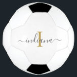 Balón De Fútbol Nombre de guión de monograma Personalización moder<br><div class="desc">Nombre de guión monograma y Personalizado de Chica inicial Bolsa de fútbol que puede personalizar fácilmente con su nombre e inicial haciendo clic en el botón "Personalizar". Con el fondo de madera impreso y la tipografía popular, puede eliminar el fondo y reemplazarlo con un color de su elección utilizando la...</div>