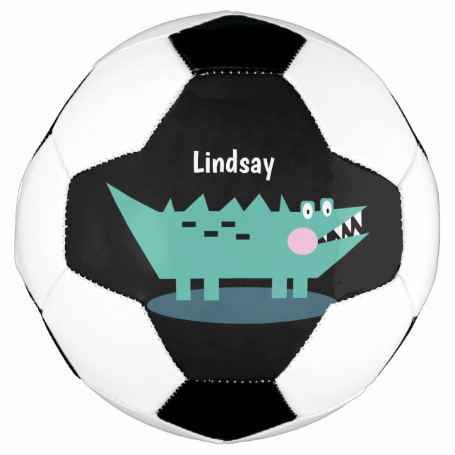 Balón De Fútbol Nombre de monograma de impresión de cocodrilos ani (Anverso)