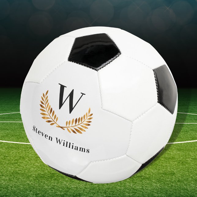 Balón De Fútbol Nombre de monograma de laurel de la victoria del o (Subido por el creador)