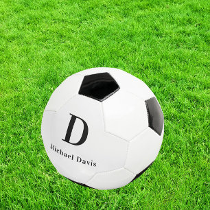 Balón De Fútbol Nombre de monograma negro