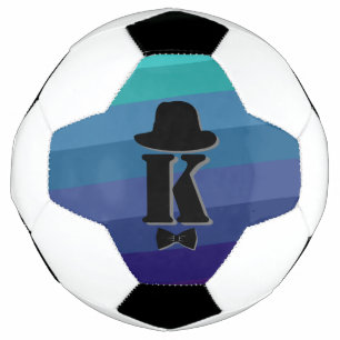 Balón De Fútbol Nombre De Ombre Azul Monograma Inicial Para Hombre