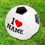 Balón De Fútbol Nombre del corazón<br><div class="desc">Escriba el nombre o texto deseado en la sección de nombres.</div>
