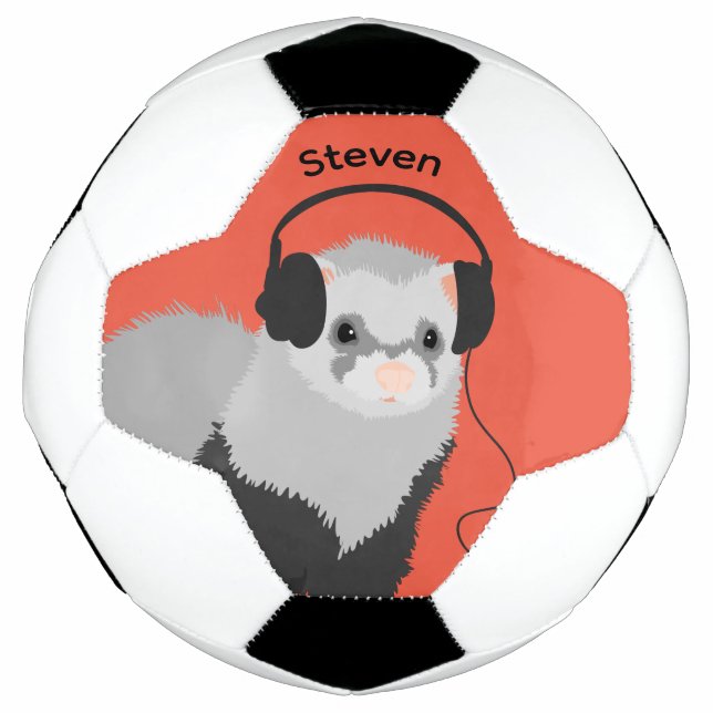Balón De Fútbol Nombre del Ferret del amante de la música (Anverso)