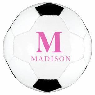 Balón De Fútbol Nombre del monograma del Personalizado rosado cali