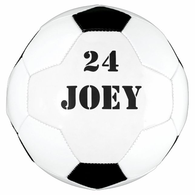 Balón De Fútbol Nombre Jersey Número Negro Tipo de letra 4Joey (Anverso)
