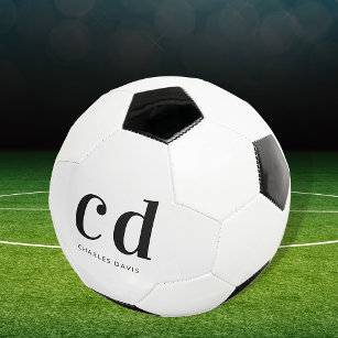 Balón De Fútbol Nombre minimalista de las iniciales en monograma b