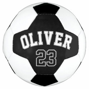 Balón De Fútbol Nombre Número Personalizado Negro Blanco