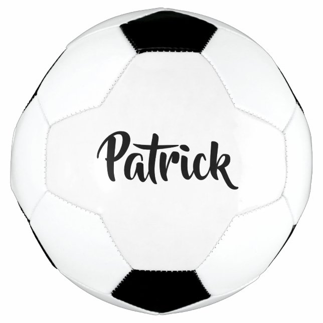 Balón De Fútbol Nombre personalizado blanco plano (Anverso)