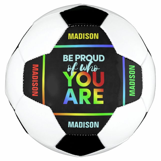 Balón De Fútbol Nombre personalizado Bola de fútbol del Orgullo (Anverso)