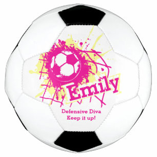 Balón De Fútbol Nombre personalizado chicas de fútbol defensivos 