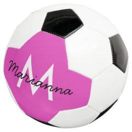 Balón De Fútbol Nombre personalizado color crema nevado rosa inici