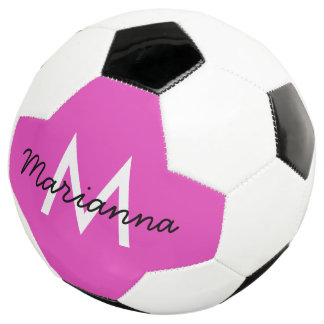 Balón De Fútbol Nombre personalizado color crema nevado rosa inici