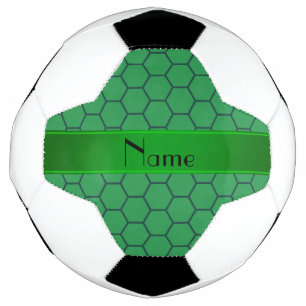 Balón De Fútbol Nombre personalizado de panal de miel verde
