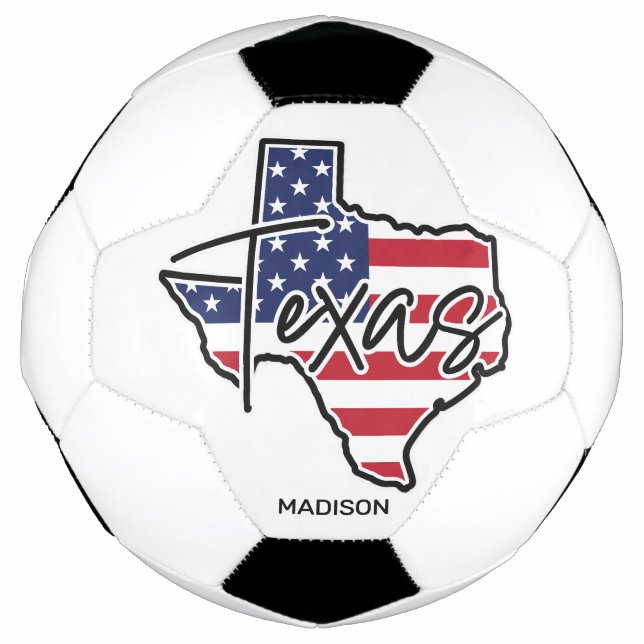 Balón De Fútbol Nombre personalizado de Texas (Anverso)