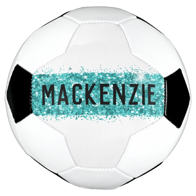 Balón De Fútbol Nombre personalizado del Personalizado de monogram (Girado)
