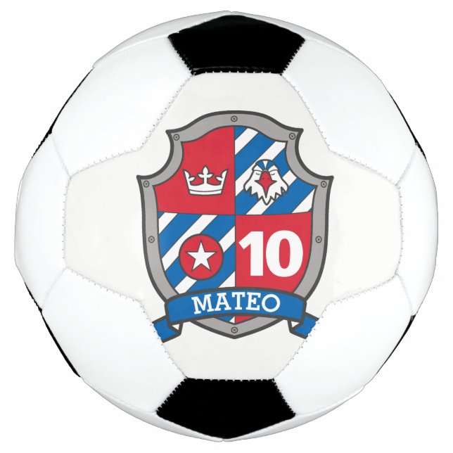Balón De Fútbol Nombre personalizado edad escudo de pájaro de fútb (Anverso)