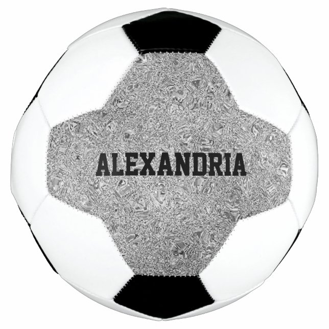Balón De Fútbol Nombre personalizado Relieve metalizado de Purpuri (Anverso)