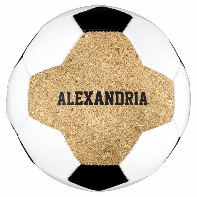 Balón De Fútbol Nombre personalizado Relieve metalizado Purpurina  (Anverso)