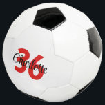 Balón De Fútbol Nombre personalizado y número de Jersey Kids<br><div class="desc">A tu jugador de fútbol favorito le encantará esta pelota de fútbol personalizada. Personalizar con nombre y número de jugadores. Esta pelota de fútbol personalizado será un gran regalo para navidades,  cumpleaños o cualquier otra ocasión especial.</div>