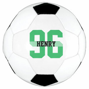 Balón De Fútbol Nombre personalizado y número Guay verde moderno