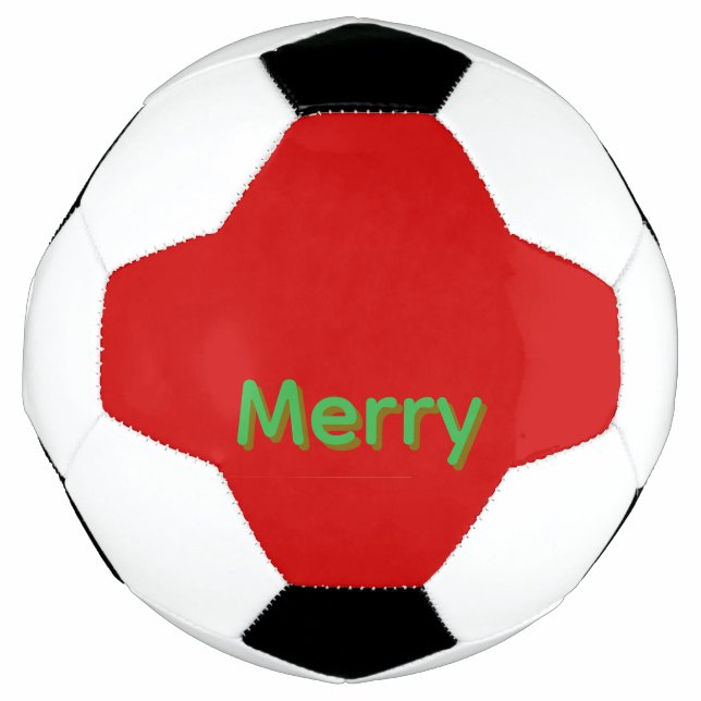 Balón De Fútbol Nombre verde alegre sobre rojo (Anverso)