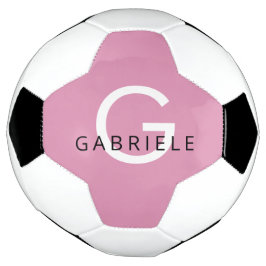 Balón De Fútbol Nombre y letra de monograma de Giro rosa