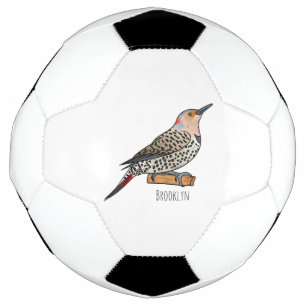 Balón De Fútbol Northern flicker bird cartoon illustration