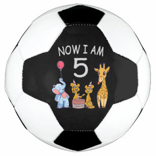 Balón De Fútbol Now I am 5 years old 5th Birthday at the Zoo